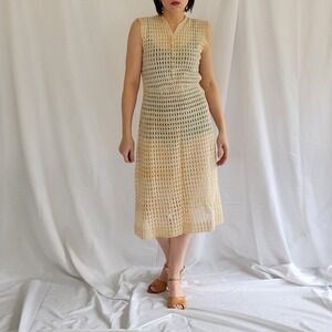 30s Sheer Cream Midi Dress‎